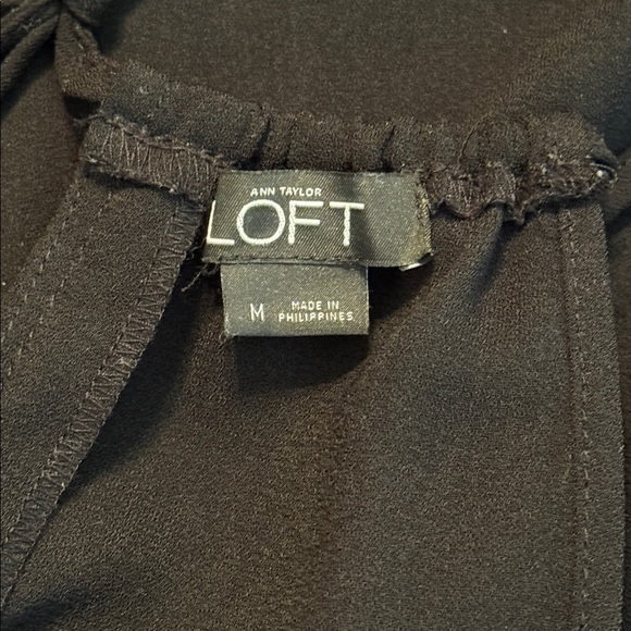 LOFT Black Halter Eyelet Neck with Tie Waist Romper Size M - Picture 11 of 15